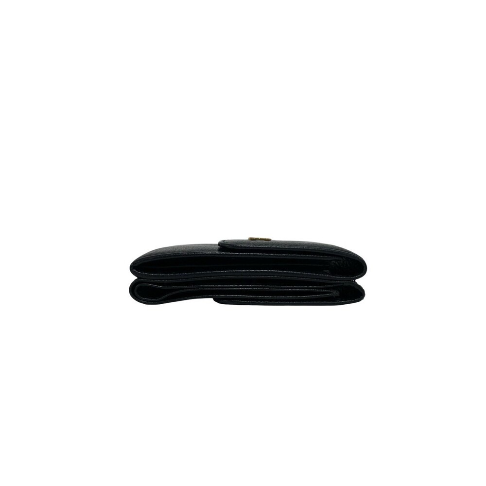 CHANEL Coco Mark Leather Tri-fold Wallet, Genuine Leather, Double Snap Closur... - Picture 4 of 10